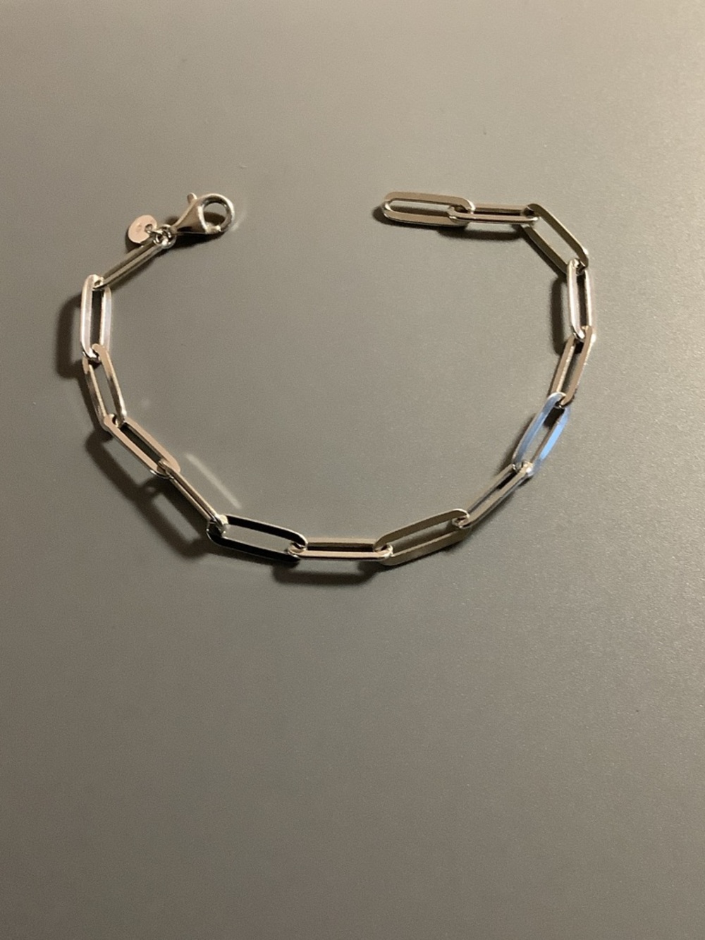 Sterling Silver Paperclip Chain Bracelet - Silver
